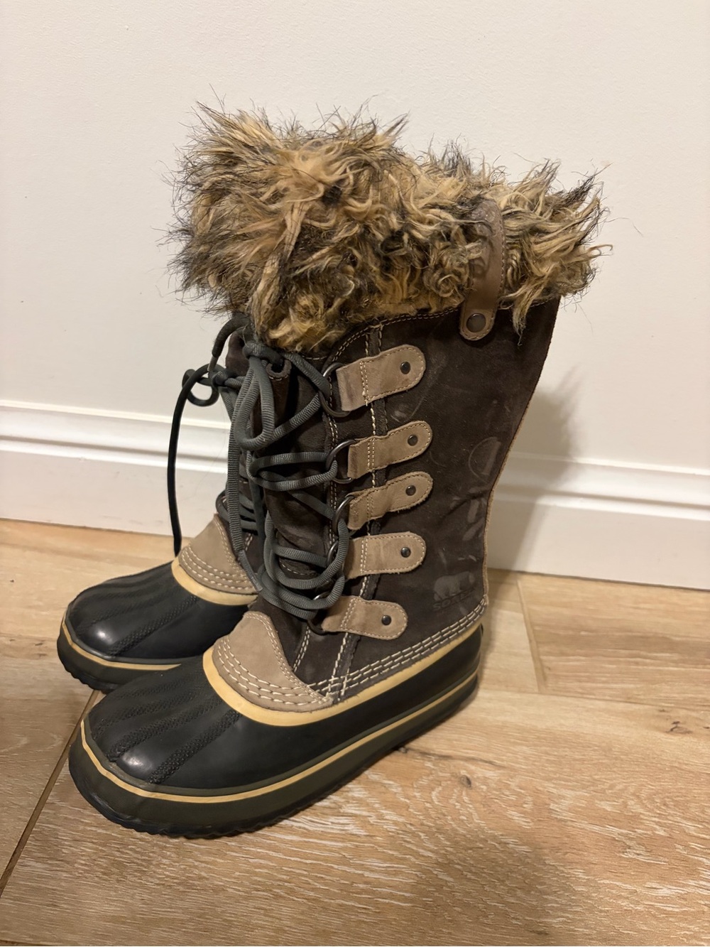 Brown Fur Winter Rain Boots